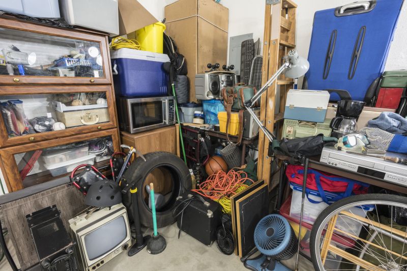 Cluttered Garage Before Removal